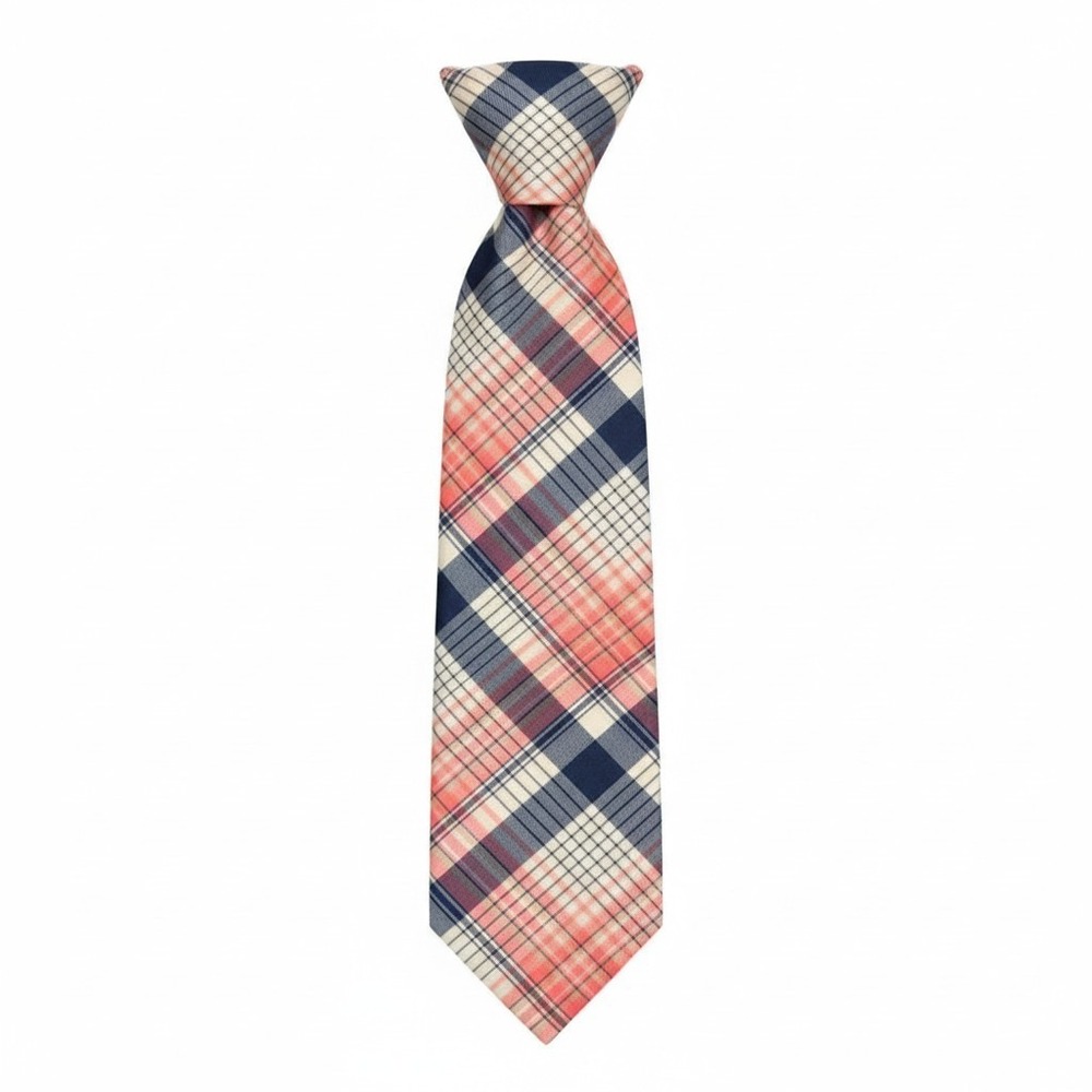 Vineyard Vines Plaid Silk Tie Mens OS Pink Blue Preppy Madras Check Necktie